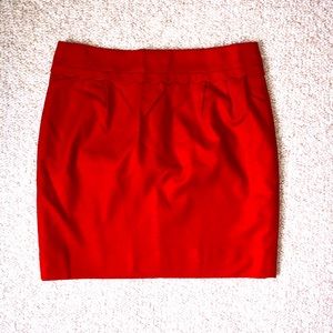 J.Crew Red Mini Skirt with Scallop Accent